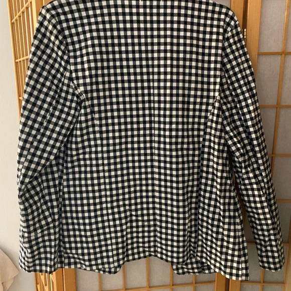 Maurices Buffalo Check Plaid Blazer Jacket Checkered Black White Coat Medium - Picture 4 of 5